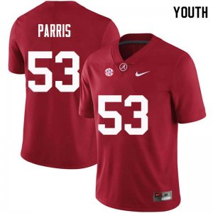 NCAA Youth Alabama Crimson Tide #53 Ryan Parris Stitched College Nike Authentic Crimson Football Jersey ZU17L11EQ